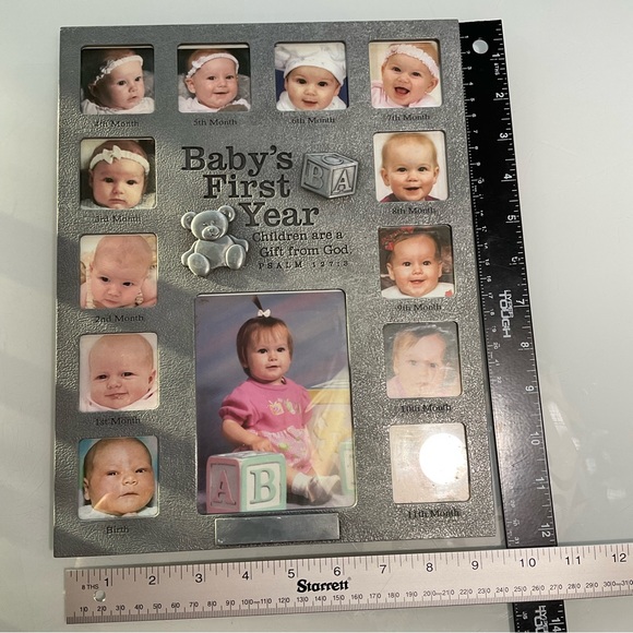 Baby’s First Year Picture Frame Children are a Gift From God Metal & glass frame - Picture 7 of 11